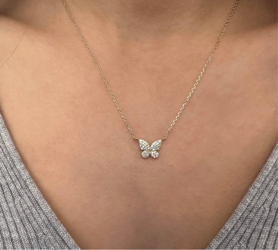 Fiore CZ Butterfly Necklace