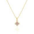 Pink CZ Clover Necklace