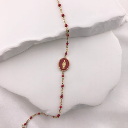 Mother Mary Enamel Bracelet by Amen