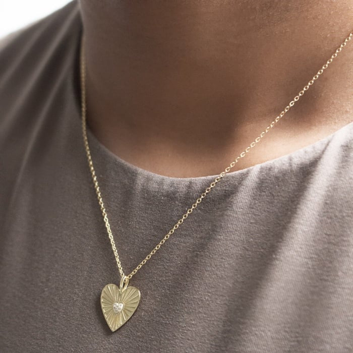 Sunbeam CZ Heart Necklace