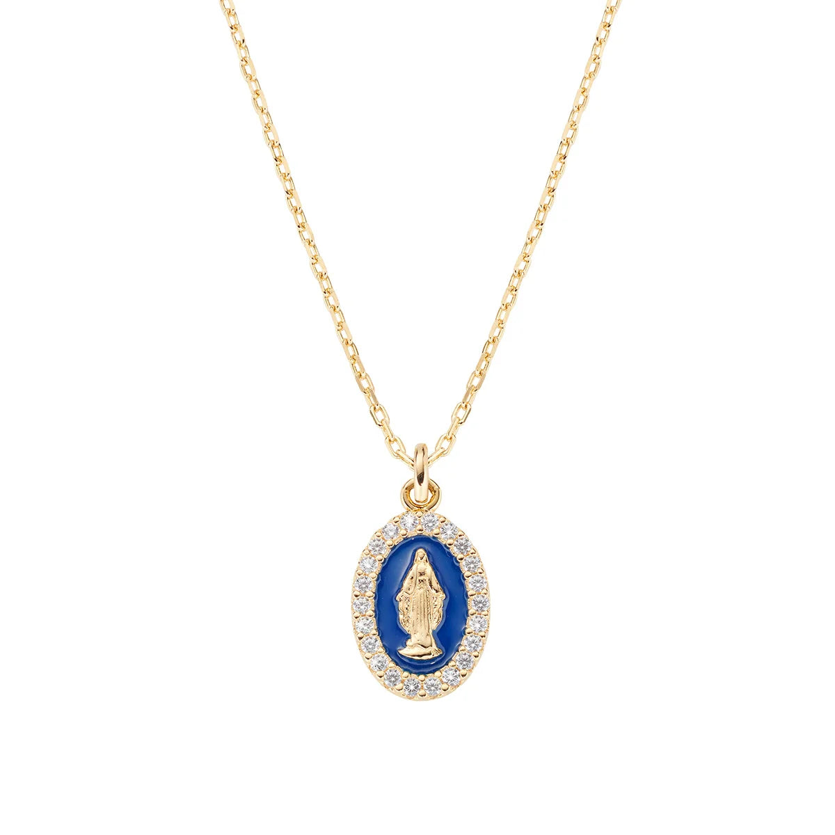 Oval Mother Mary Necklace by Amen