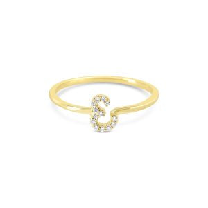 Bella Lab Diamond Script Initial Ring