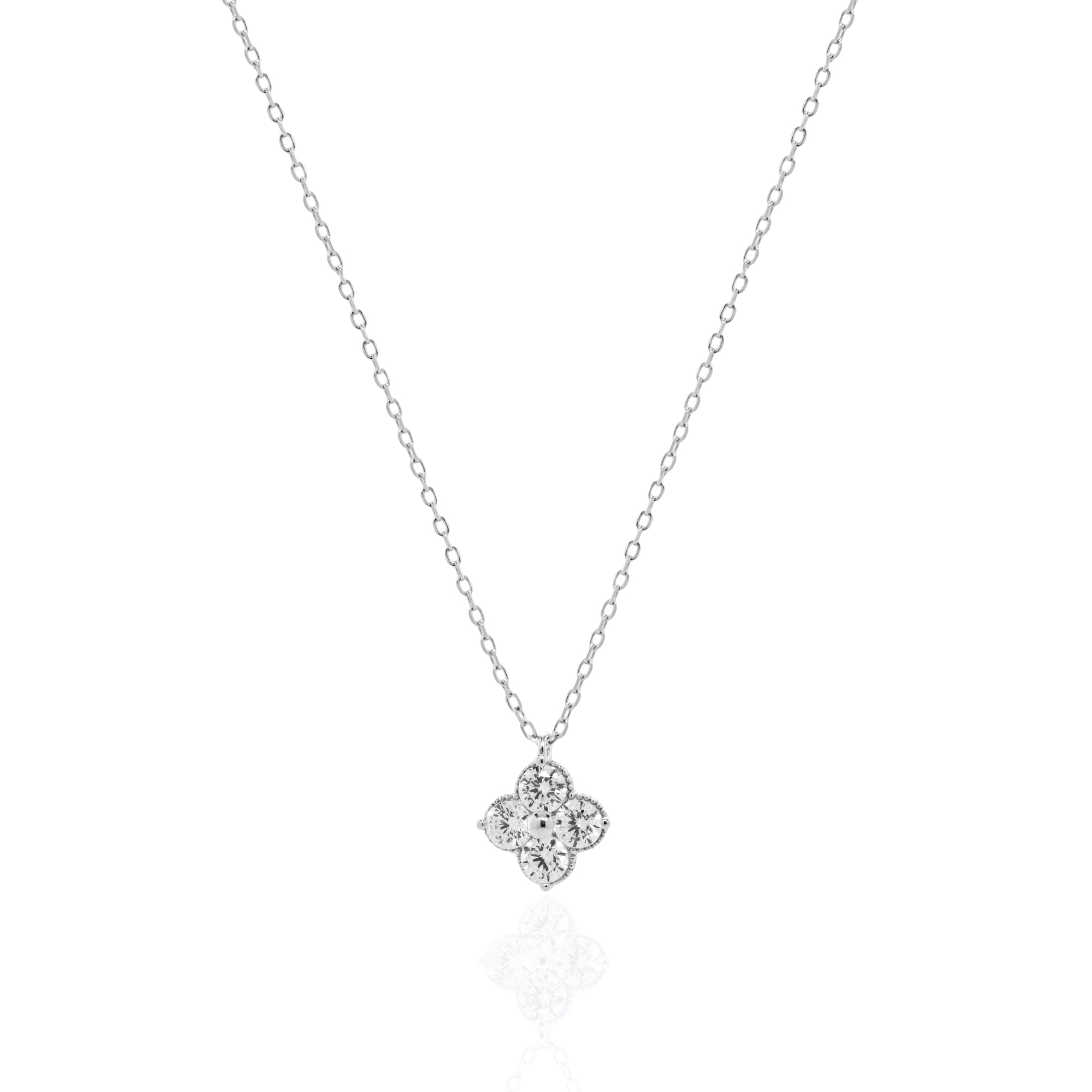 925/18k Vermeil CZ Clover Necklace