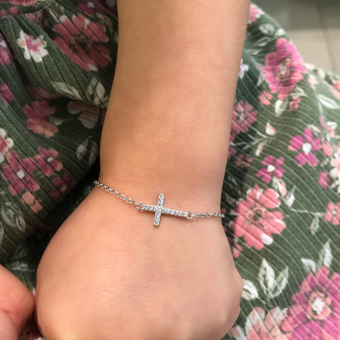 Little Sweetheart's Cross CZ Bracelet