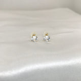 14k Yellow Gold CZ Comfort Back Earrings