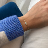 925/18K Vermeil Small CZ Evil Eye Bracelet