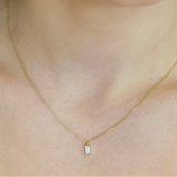 925/18k Vermeil CZ Emerald Cut Necklace