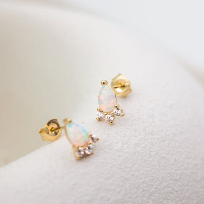 Classic Opal & CZ Earrings