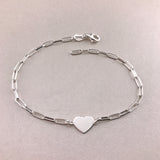 925/18k Vermeil Paperclip with Heart Bracelet