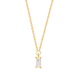 18k/925 Vermeil CZ Emerald Cut Necklace