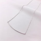 10k Gold Sparkle Cut Curved Bar Necklace