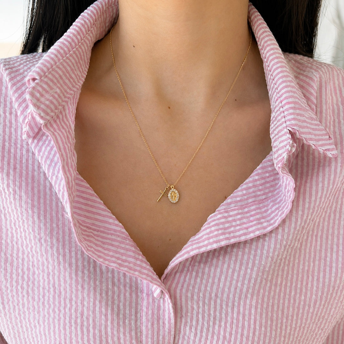 Hanging Mary Necklace by Amen