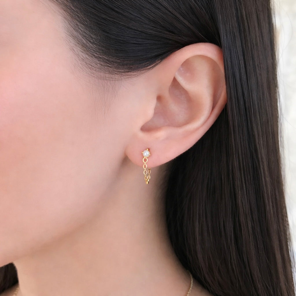 Vintage Inspired Pearl Chain Studs