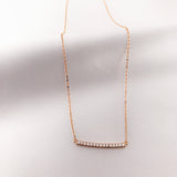 14k Rose Gold Bar Diamond Necklace