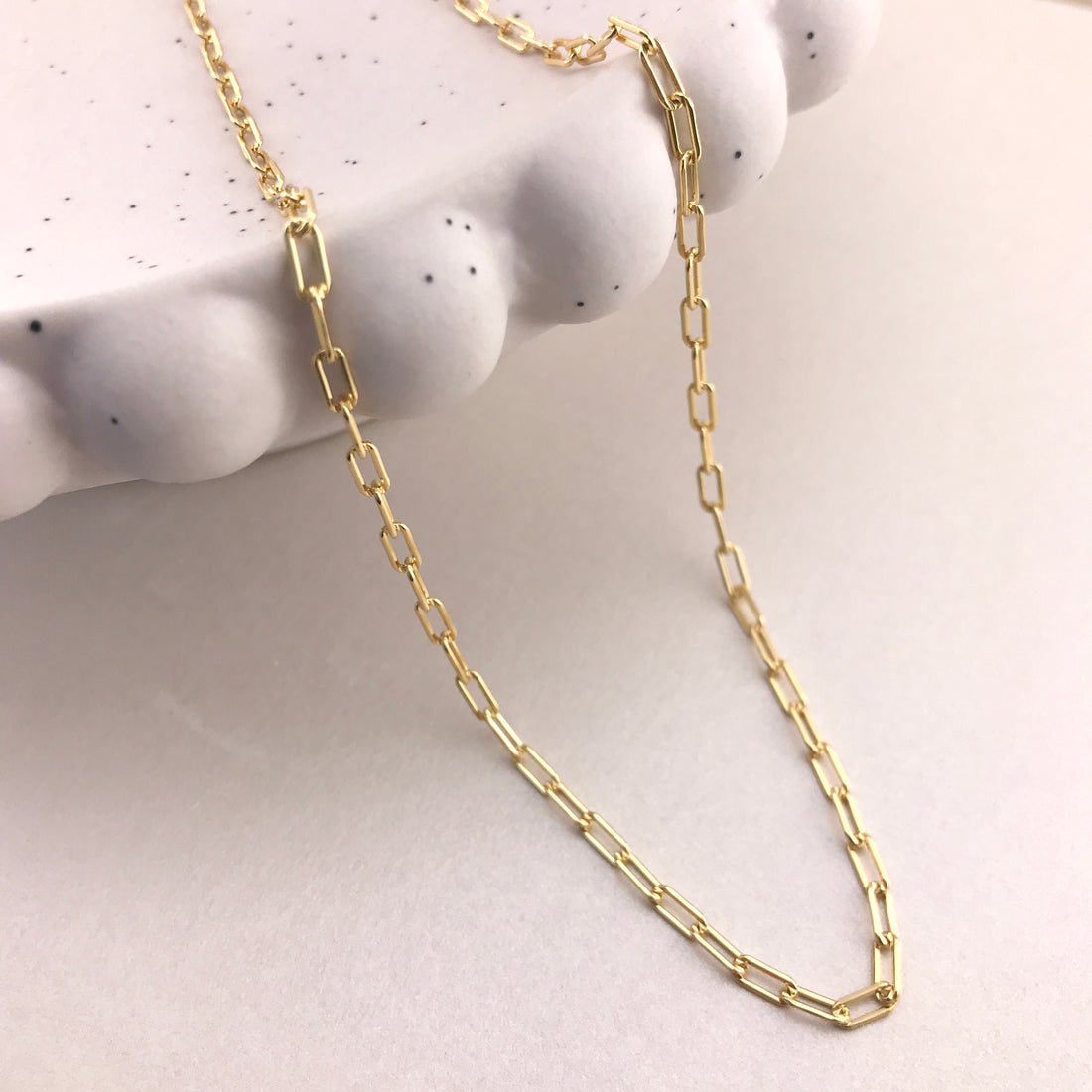 Fiore Thin Paperclip Necklace