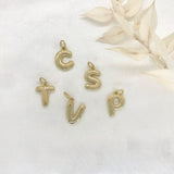 925/18k Vermeil Bubble Initial Charm