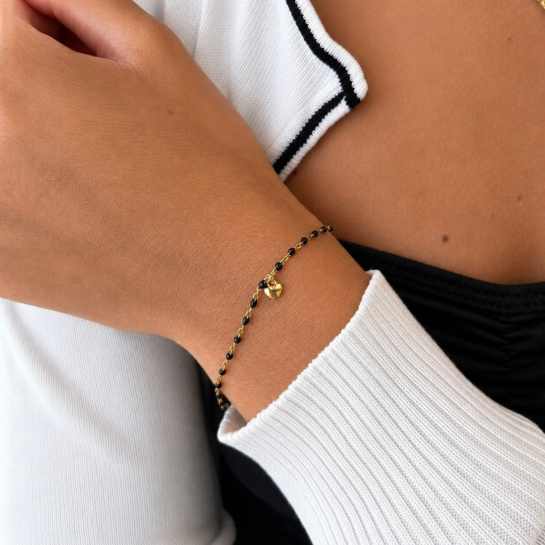 Enamel Dangle Heart Bracelets by Amen