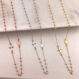 14k Gold Sideways Rosary Necklace