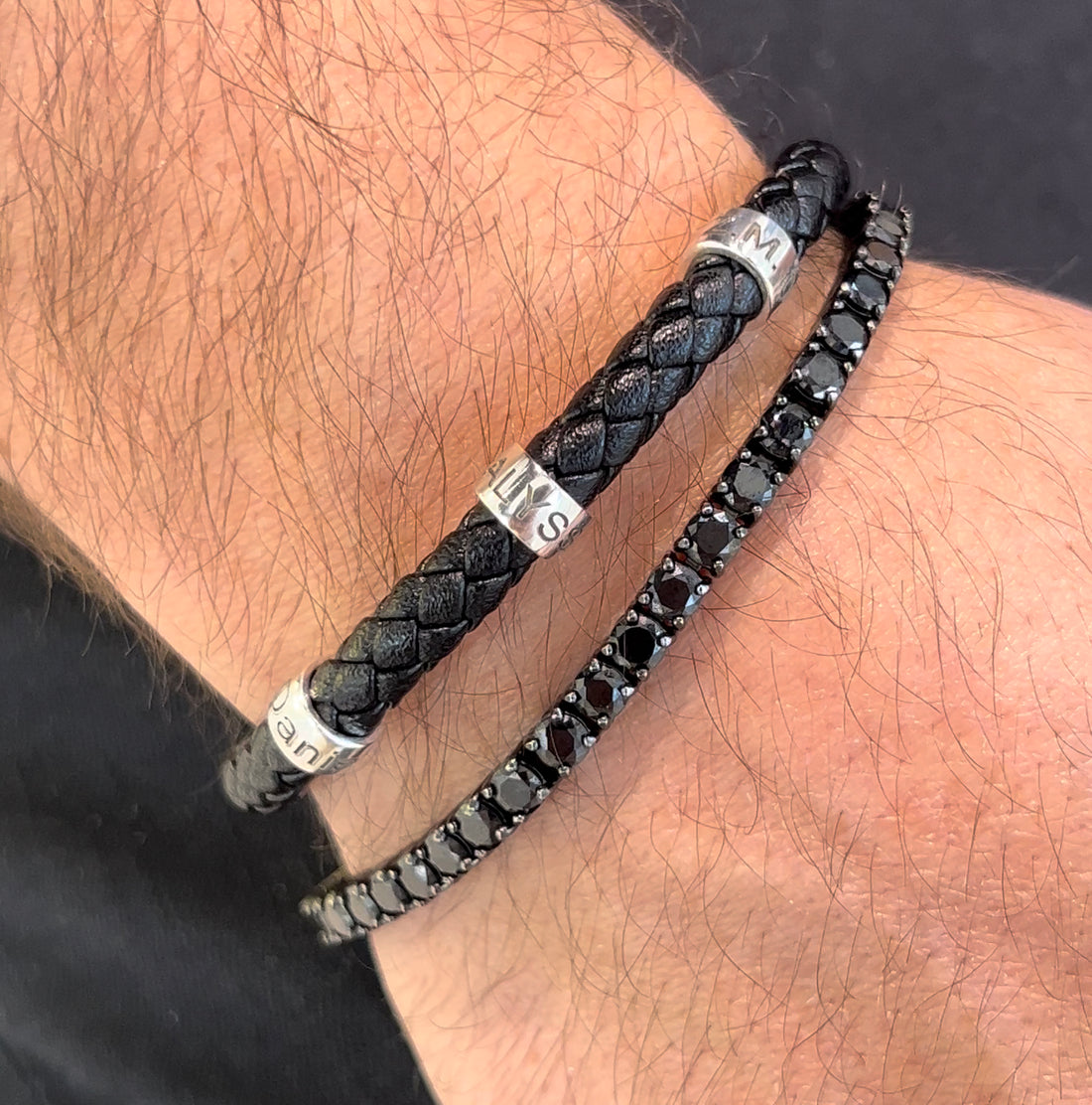 Personalized Silver Bead Bracelet by Ital Gem