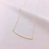10k Gold Sparkle Cut Curved Bar Necklace