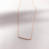 14k Rose Gold Bar Diamond Necklace