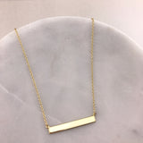 Engravable - 925/18k Vermeil Bar Necklace