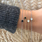 Timeless Pearl & Onyx Clover Bracelet