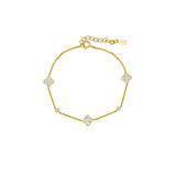 925/18k Vermeil CZ Clover Bracelet