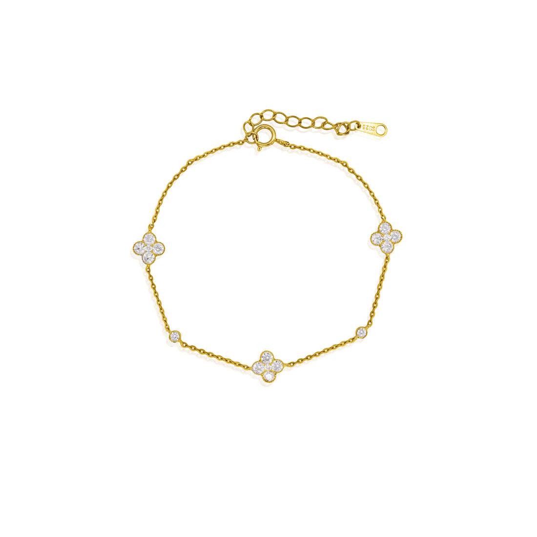 CZ Clover Bracelet