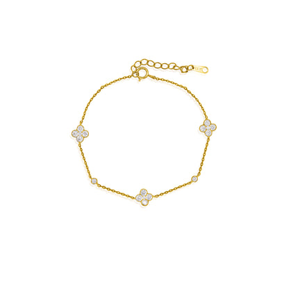 CZ Clover Bracelet