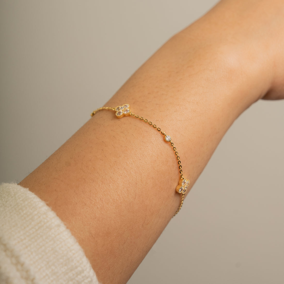 CZ Clover Bracelet