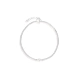 925/18k Vermeil Solitaire Bezel Set Heart CZ Curb Chain Bracelet
