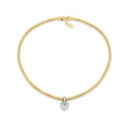 Mesh CZ Puff Heart Necklace by Miss Mimi