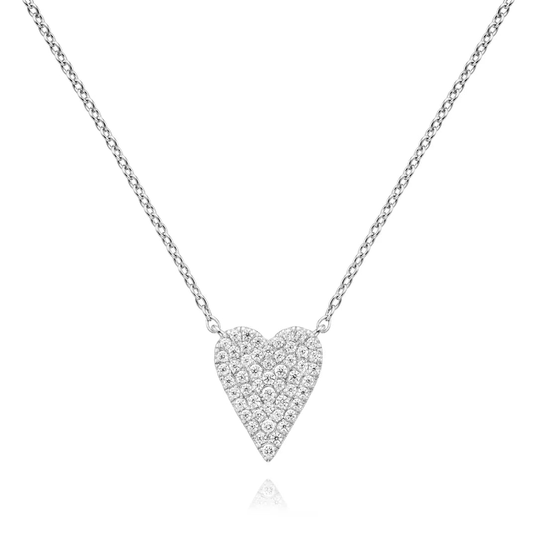 925/18k Sharp Heart CZ Pave Necklace by Miss Mimi