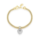 925/18k Mesh CZ Heart Bracelet by Miss Mimi
