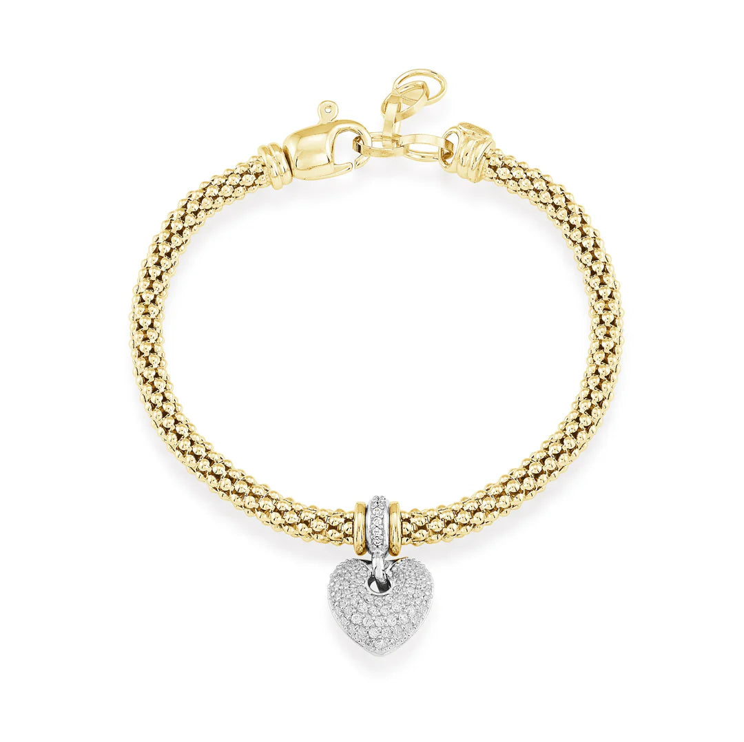 Mesh CZ Puff Heart Bracelet by Miss Mimi