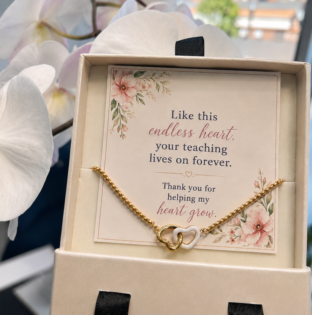 Teacher's Gift- Dolce Double Heart Bracelet