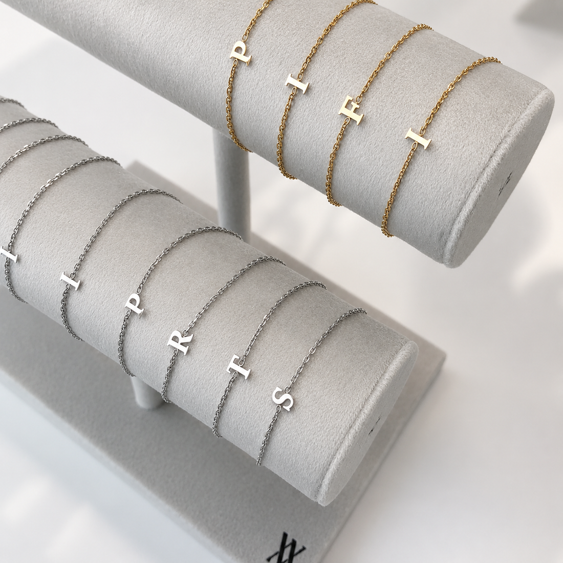 Stainless Steel Initial Bracelets by Veloria