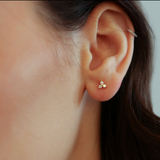 925/18K Vermeil CZ Lotus Stud Earrings