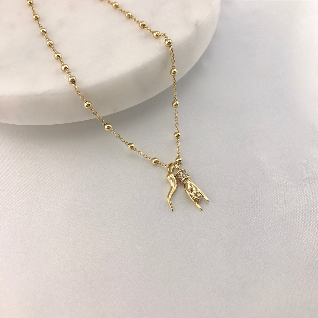Fortuna Italian Duo Necklace