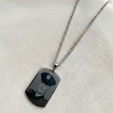 Stainless Steel Heavy Large Rectangle Necklace- Photo Engraving