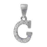 925 Sterling Silver CZ Initial Necklace