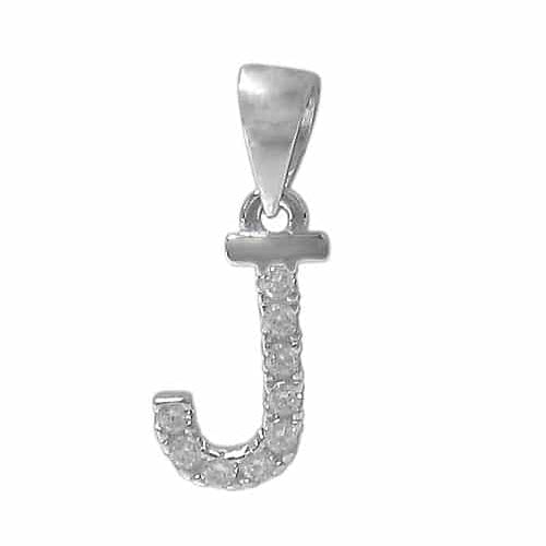 925 Sterling Silver CZ Initial Necklace