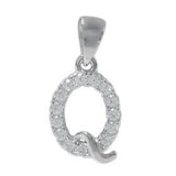 925 Sterling Silver CZ Initial Necklace
