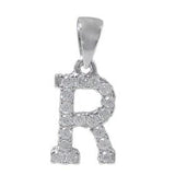 925 Sterling Silver CZ Initial Necklace