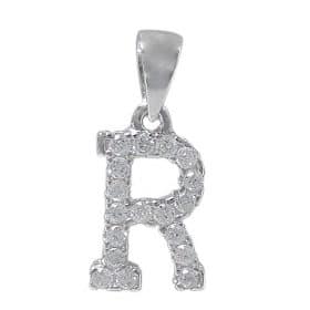 925 Sterling Silver CZ Initial Necklace