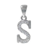 925 Sterling Silver CZ Initial Necklace