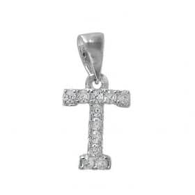 925 Sterling Silver CZ Initial Necklace