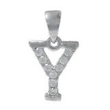 925 Sterling Silver CZ Initial Necklace