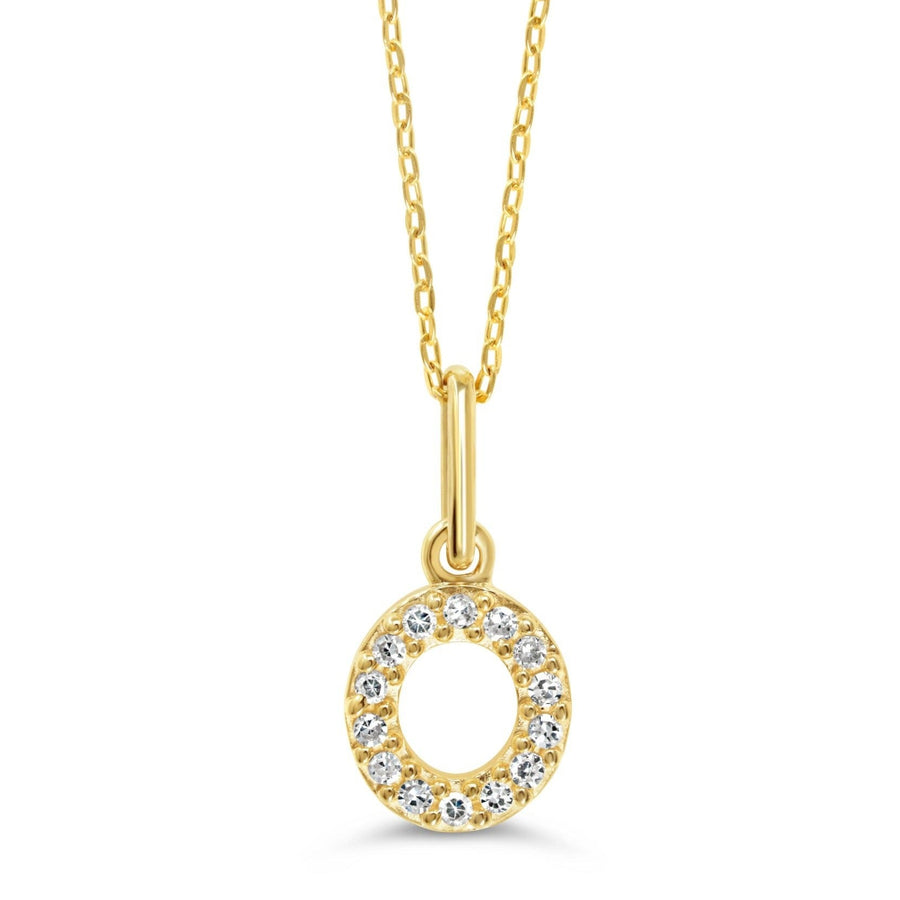 10k Gold Mini Diamond Letter Necklace